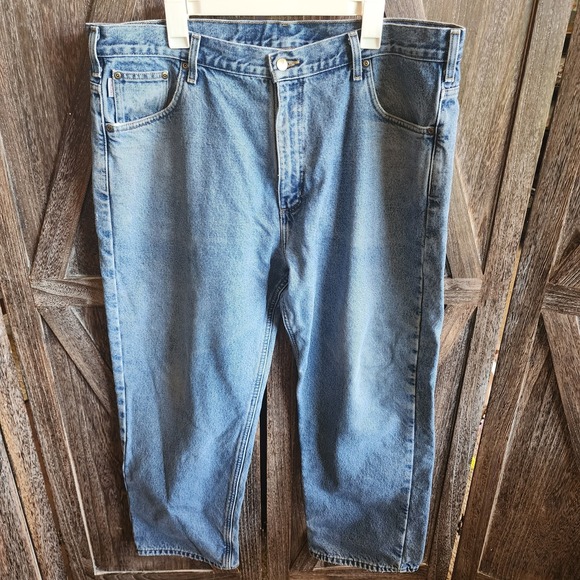 Carhartt Jeans Men's Size 42x30 Flannel‎ Lined Relaxed Fit Utility Outdoor Wear - Picture 1 of 16